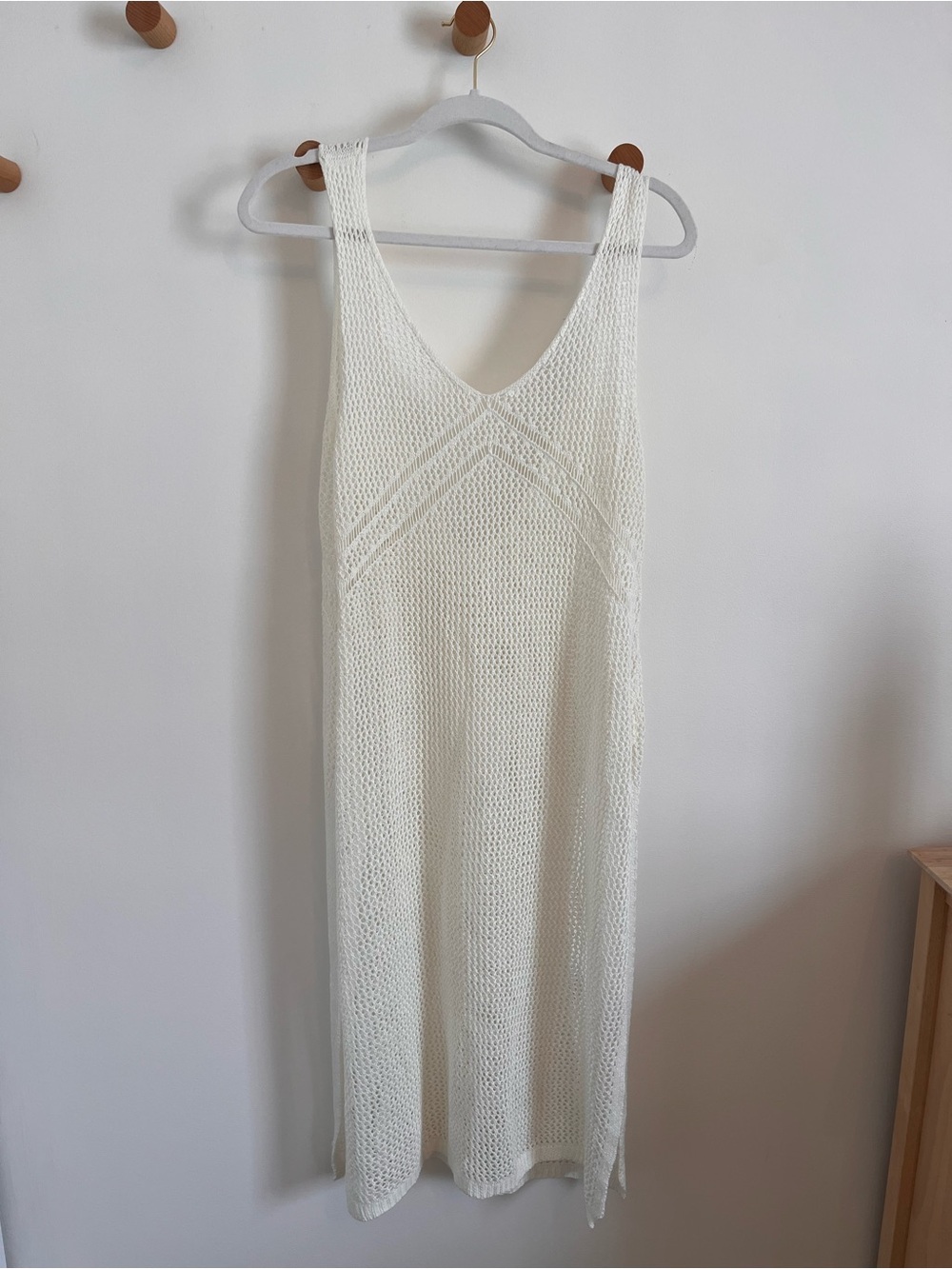 SHEIN White Knit Maxi Swim Coverup